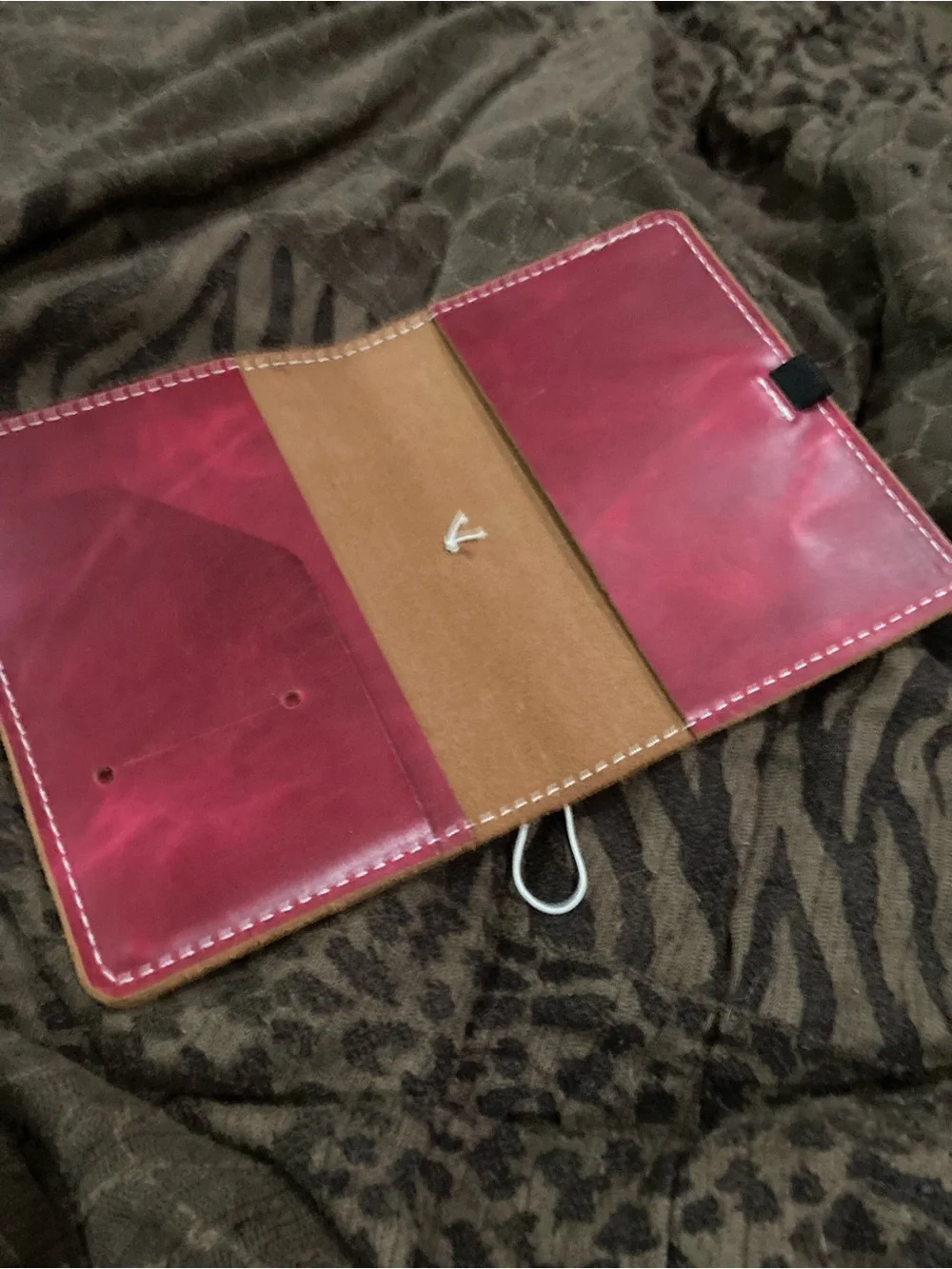 Men's Red Leather Passport & Card Holder — Slim Travel Organizer